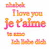 Gif animé je t'aime en 3 langues